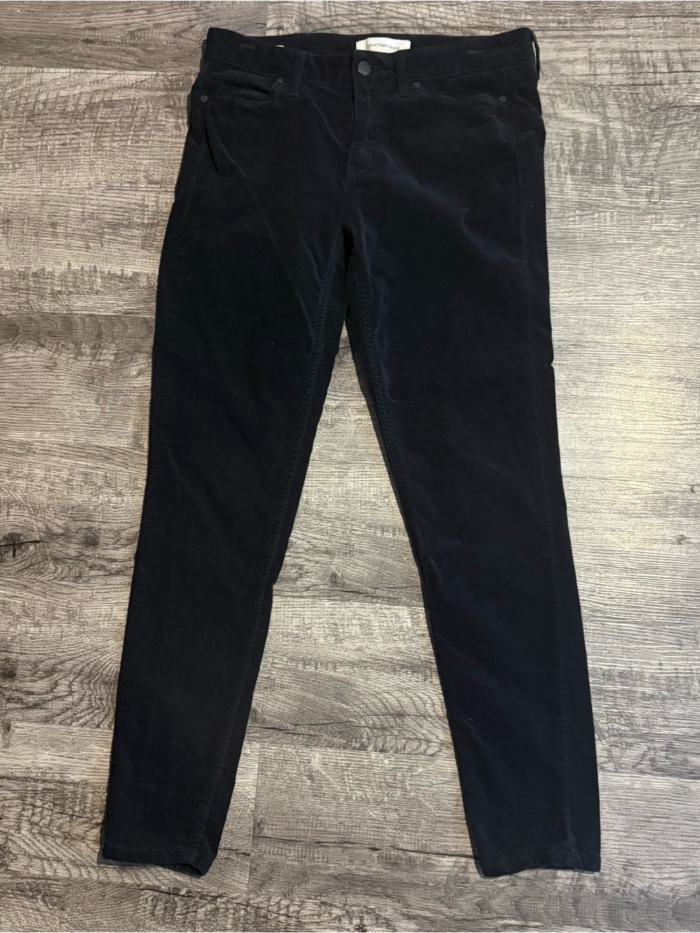 Calvin Klein Jeans Women’s 6 Black Velvet Velour Legging Pants